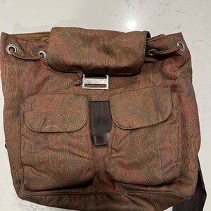 Etro Brown Paisley Backpack